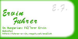 ervin fuhrer business card